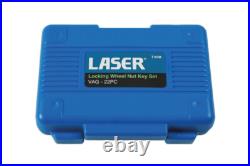 Laser 7108 22 Piece Locking Wheel Nut Key Set Fits VAG