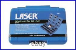Laser Tool 6232 Locking Wheel Nut Key Set 22pc for VAG Free P&P