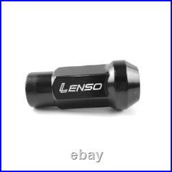 Lenso Nuts Wheel Lock Lug Steel Black M12x1.5 Size 17 mm Free Block Set 20 Pcs