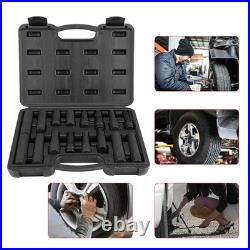 Locking Lug Nut Wheel Lock Key Removal Tool 16Pcs/Set For Auto
