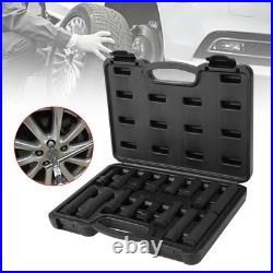 Locking Lug Nut Wheel Lock Key Removal Tool 16Pcs/Set For Auto