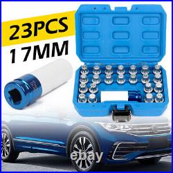 Locking Wheel Nut Key Removal Installer Stud Extractor Socket Set Tool for VW