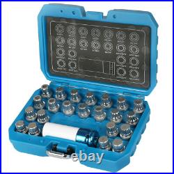 Locking Wheel Nut Key Removal Installer Tool Stud Extractor Socket Set for VW