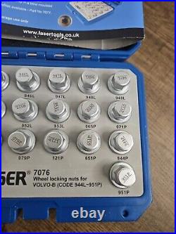 Locking Wheel Nut Key Set Laser 7076 Volvo 20 Pc Set Professional Use Only Ref H