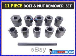 Locking Wheel Nut Removers 11pc Nut Bolt Stud Extractor Twist Socket Set CT1058