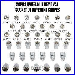 Locking Wheel Nut Security Master Key Socket Set Removal Tool for Porsche 20pc