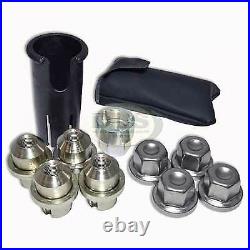 Locking Wheel Nut Set for Alloys 4pcs with Caps Range Rover P38 RRB100370