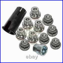 Locking Wheel Nut Set for Alloys 5pcs with Caps Land Rover Discovery 2 RRB100510