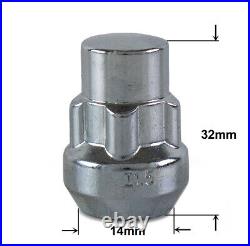 Locking Wheel Nuts For Jeep Cherokee Silver Chrome M14x1.5