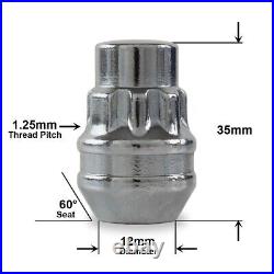 Locking Wheel Nuts For Nissan Juke Silver Chrome M12x1.25