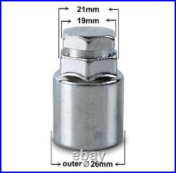 Locking Wheel Nuts For Tesla Model 3 Silver Chrome M14x1.5