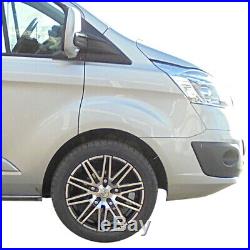 Locks + Nuts Inc Black 18 Alloy Wheels XL Tyres Ford Transit Custom Mk7 Van