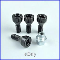 M121.5 Locking Alloy Wheel Nuts Bolts Black 36136786419 for BMW 3 Series E90