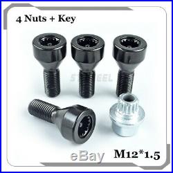 M121.5 Locking Alloy Wheel Nuts Bolts Black 36136786419 for BMW 3 Series E90