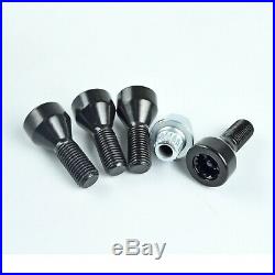 M121.5 for BMW 3 Series E90 Locking Alloy Wheel Nuts Bolts Black 36136786419