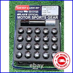 M12x1.5 RAYS 17HEX 32mm Black Steel Wheel Lug Lock Nuts 20pcs /set M12x1.5 RAYS 17HEX 32mm Black Steel Wheel Lug Lock Nuts 20pcs /set
