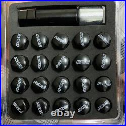 M12x1.5 RAYS 17HEX 32mm Black Steel Wheel Lug Lock Nuts 20pcs /set