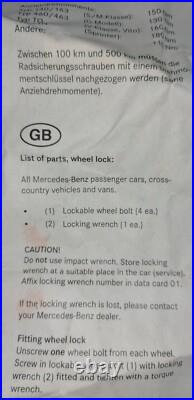 MERCEDES S class, g model, v class vito/sprinte KEY B66408231 locking wheel nut