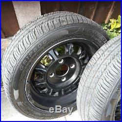 MGB GT steel wheels & Auto Grip tyres set of 4 (nuts/locking nut) 165-60 R14