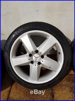 Mercedes 17 Alloy Wheels (x4) OEM SLK 5x112 with tyres + nuts + locking bolts