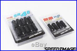 Muteki Sr48 Black 48mm 12x1.5 Open Ended 20 Pcs Lug Nuts With Locks Set Acorn