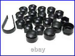 NEW GENUINE AUDI A2 A3 A4 A5 A6 A7 Q5 17mm WHEEL NUT COVERS LOCKING CAPS black