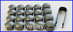 NEW GENUINE AUDI A4 WHEEL NUT BOLT COVERS 17mm LOCKING CAPS WITH TOOL 2004-2018