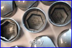 NEW GENUINE SKODA FABIA 17mm WHEEL NUT BOLT COVERS LOCKING CAPS ROUND + TOOL