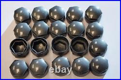 NEW GENUINE SKODA RAPID 17mm WHEEL NUT BOLT COVERS LOCKING CAPS ROUND