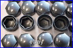 NEW GENUINE SKODA RAPID 17mm WHEEL NUT BOLT COVERS LOCKING CAPS ROUND