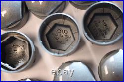 NEW GENUINE SKODA ROOMSTER 17mm WHEEL NUT BOLT COVERS LOCKING CAPS ROUND + TOOL