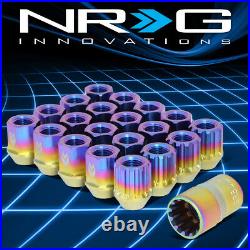 NRG LN-T200MC-21 16Pc M12x1.5 27mm Open End Wheel Lug Nut Set with4 Locks + Key