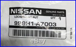 New Genuine OEM Factory Nissan Locking Wheel Lug Nuts 999H1-A7003 Sealed In Bag