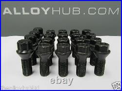 New Set Of Bmw Locking Black Alloy Wheel Nuts/bolt Set X20, 1/2/3/4/5/6/7 Series
