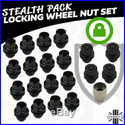 OE Black Chrome stealth locking wheel nut full 20pc set for Discovery 3 4 alloys