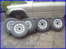 Pajero/shogun MK1 5x wheels and tyres nuts/locking nuts/sparewheel cover and key