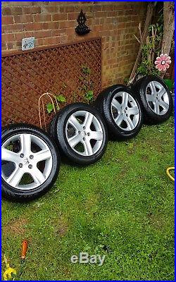 Peugeot 16 Alloy Wheels With 2x New Tyres. Locking Nuts And Key. 16 Nuts