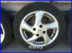 Peugeot 206 Alloy Wheels and tyres 15 with locking wheel nuts and key
