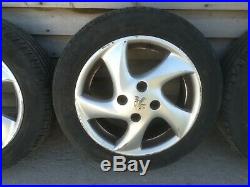 Peugeot 206 Alloy Wheels and tyres 15 with locking wheel nuts and key