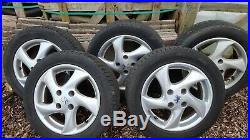 Peugeot 207 15 15 inch alloy wheels and tyres Set of 5 with studs and lock nuts