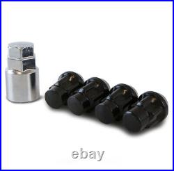 Precision 12 Black Wheel Nuts & 4 Locking Nuts For Kia Picanto