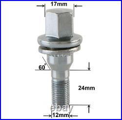 Precision 12 x Wheel Bolts & 4 x Locking Nuts For Peugeot 208