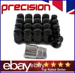 Precision 16 Black Wheel Nuts & 4 Locking Nuts For Vauxhall Mokka
