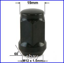 Precision Black Wheel Nuts & Locking Nuts For Toyota Vitz Aftermarket Alloys