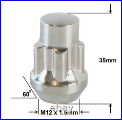 Precision Chrome Locking Wheel Nuts For Honda FRV Aftermarket Alloys