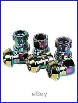 Project Kics R26 Neo Chrome 16 Lugs + 4 Locks Set 12x1.5 Open Ended Honda Acura