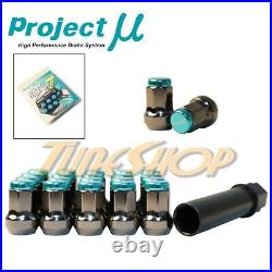 Project Mu Pmu Super 7 Lock Lug Nuts 12x1.25 1.25 Teal Acorn Wheels Rims Close N