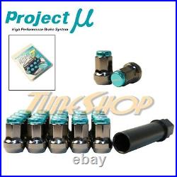 Project Mu Pmu Super 7 Lock Lug Nuts 12x1.25 1.25 Teal Acorn Wheels Rims Close S