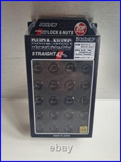 RAYS DURA WHEEL NUTS ALLOY L42 Locking M12 x 1.25 BLACK Subaru Nissan etc