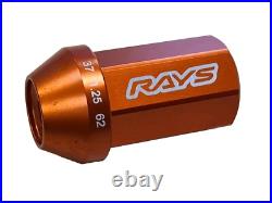 RAYS DURA WHEEL NUTS ALLOY L42 Locking M12 x 1.25 ORANGE Subaru / Nissan